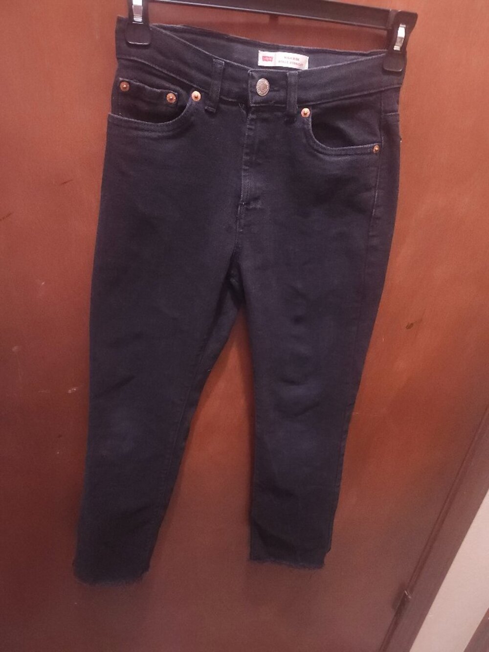 Levi’s Girls High Rise Ankle Straight Black Jeans Size 12 Reg Stretch Straight